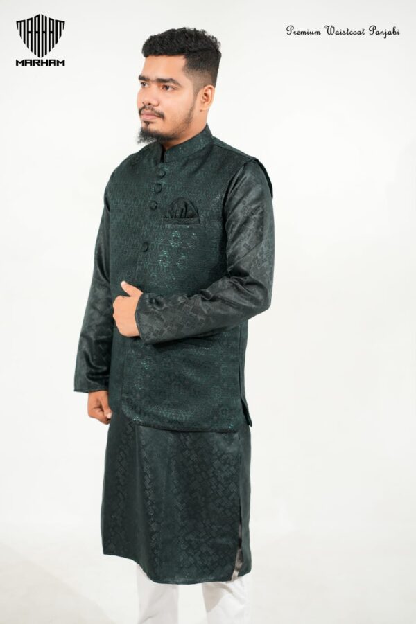 green waistcoat green panjabi